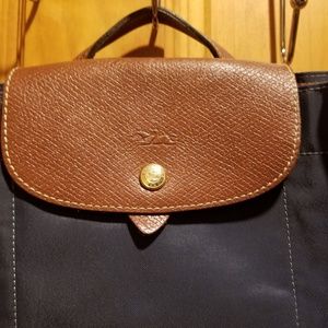Longchamp canvas fold up back pack